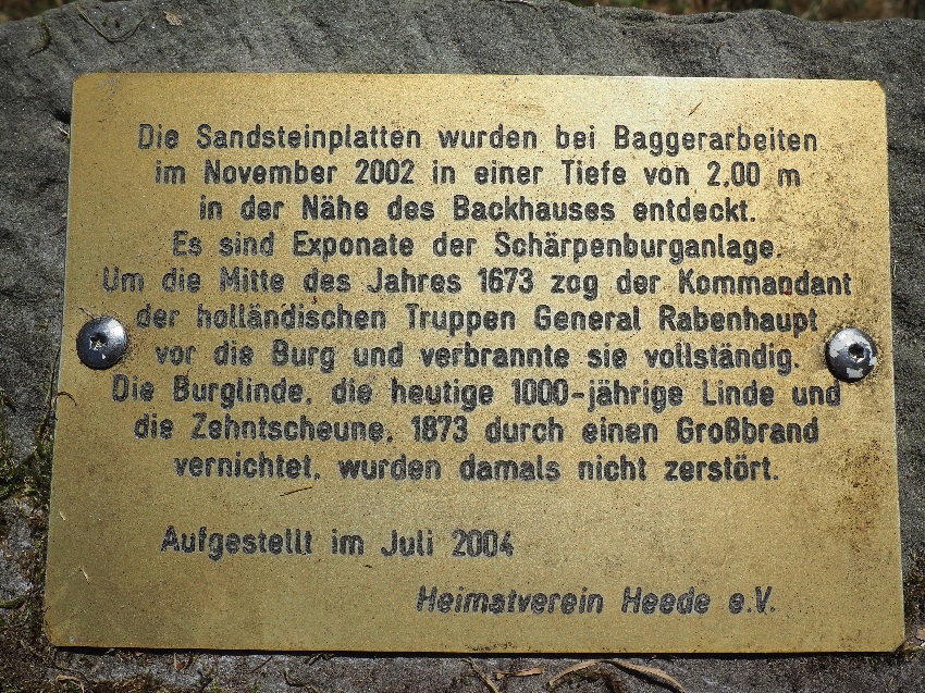 Sandsteinplatte Text 850